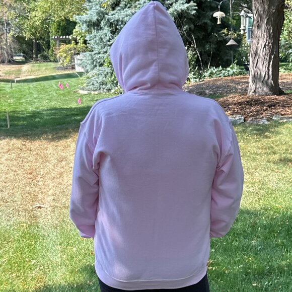 New Gildan Heavy Blend Pink Hooded Sweatshirt with Kangaroo Pockets - Picture 6 of 8